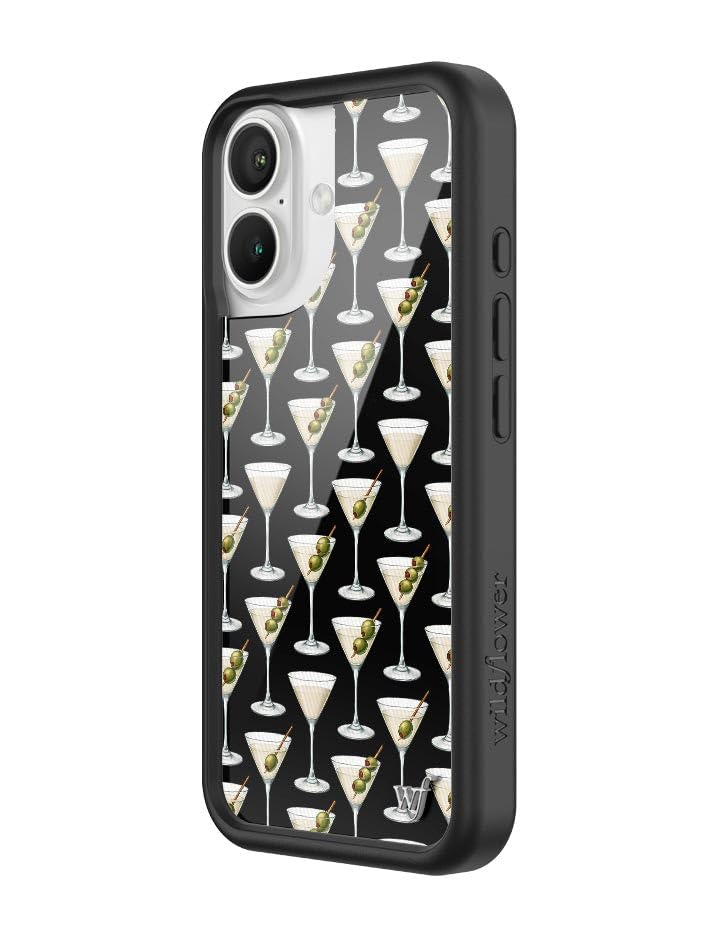 Image of Wildflower Cases - Compatible with iPhone 16 | Protective Black Bumper, 6.5ft Drop Test Certified, Women Owned Small Business | Olive Martini Aesthetic Cute Trendy Girl | Collab - Ashtin Earle