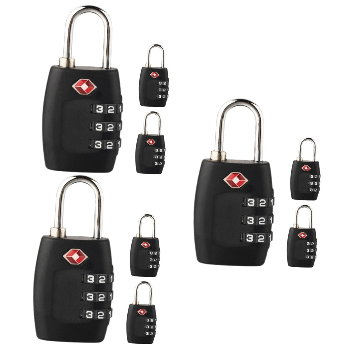 DOITOOL 3 Sätze Sicherheitsschloss Codeschloss Zahlenschloss Fall Kombinationsschloss Tragbar Schließfachschlösser Für Das Fitnessstudio Spind-schloss-kombination Stahl Black 3 Stück * 3