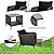 LEVELEVE Balcony Furniture 5 Piece Patio Conversation Set, PE Wicker Rattan Outdoor Lounge Chairs with Soft Cushions 2 Ottoman&Glass Table for Porch, Lawn-Brown Wicker?Black