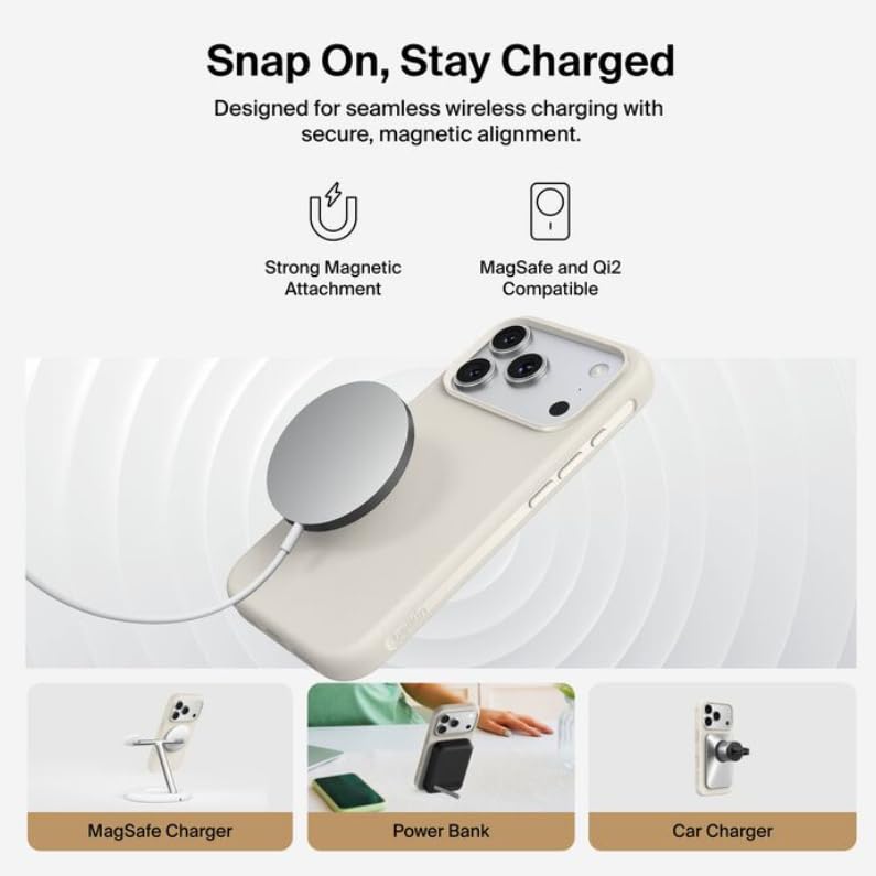 Image of Belkin iPhone 17 Pro Case MagSafe, Dual Layer, Drop Protection, Sand