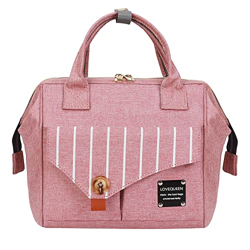 MOMIGO Diaper Bag Backpack- Baby Waterproof Multi-Function Mini Smart Diaper Bag Backpack With Insulation Pocket Baby Messenger for Outdoor & Working Mothers, Small Size (Pink)