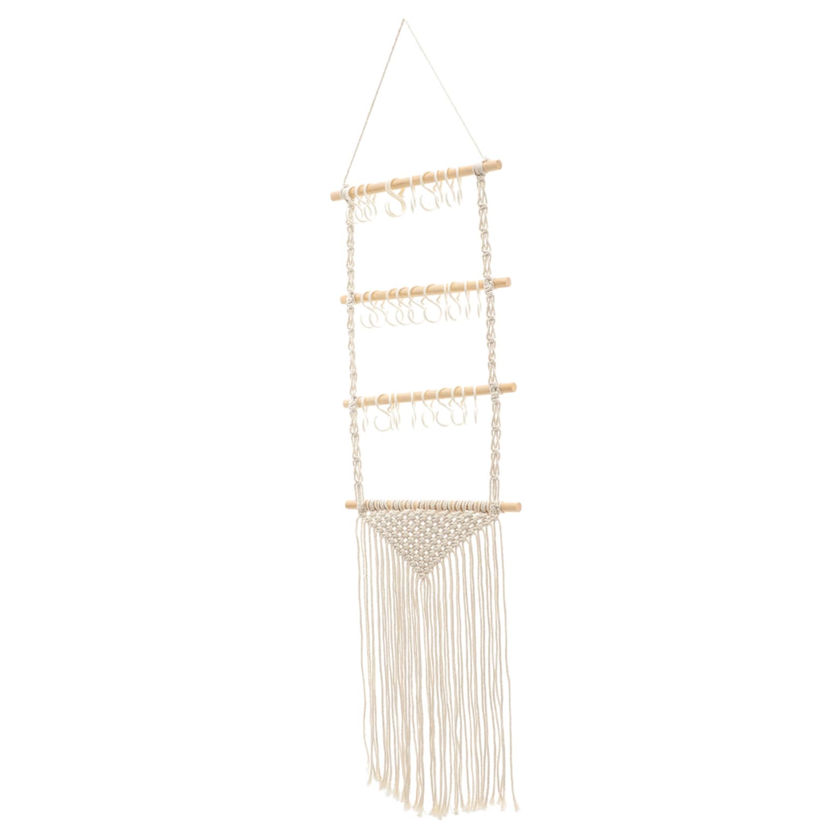 Organisateur cheveux macramé mural suspendu porte-barrettes fille et rangement pinces bohème