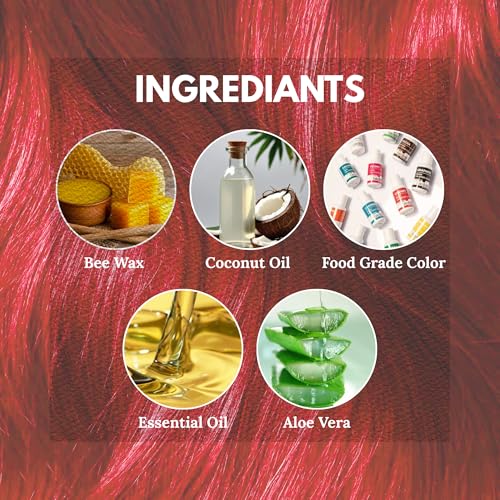 Image of Temporay Hair Color Wax | Metallic Shine | For Men & Women | DIY Instant Hair Color | Temporay Color 1 Day 1 Wash | No Ammonia, Bleach & Damage | Hot Red - 100 gram