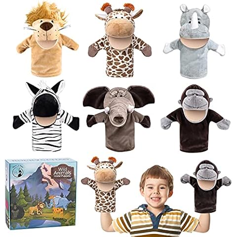 Tier-Handpuppen Farm Wildlife mit beweglichem offenem Mund Cover