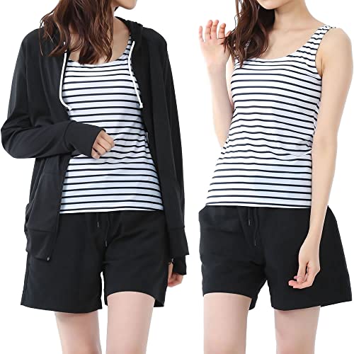 [AQUAFAIRY ANAtFA[]  fB[X ̌^Jo[ ^Lj Zp[g UPF 50+ UV  bVK[h p[J[ V[gpc 4_ ㉺ Zbg NS47501-BK 11L