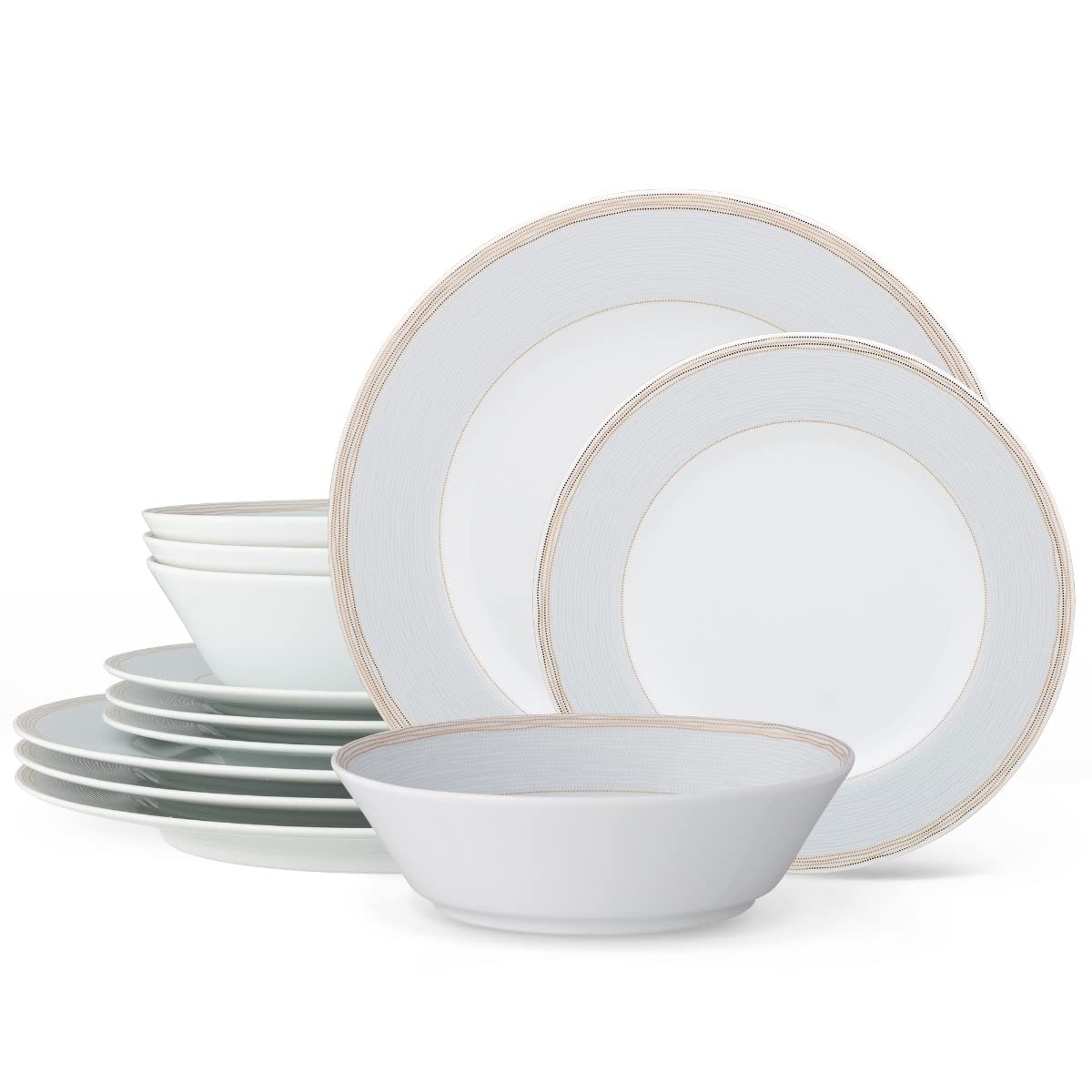 Amazon.com | Noritake Linen Road 12-Piece Dinnerware Set, Service