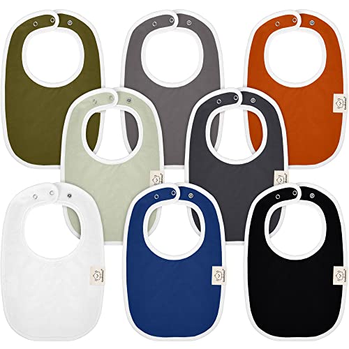 Image of 8-Pack Organic Baby Bibs for Girls & Boys - Teething Baby Bibs for Boy, Girl - Newborn Bibs for Baby Girl, Boy (Basics)