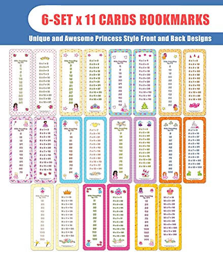 Marque-pages de table de multiplication princesse Creanoso pour apprendre à compter