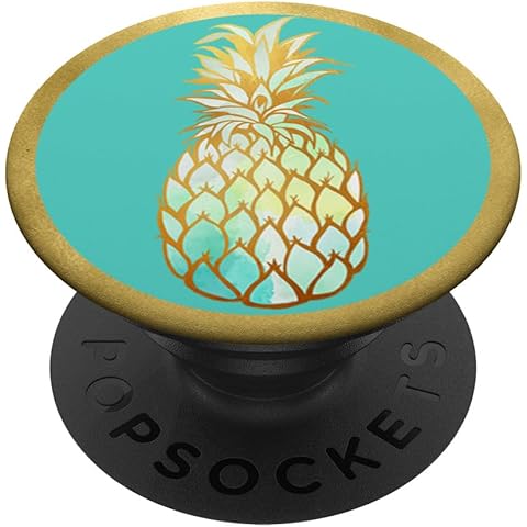 Watercolor Pineapple on Teal PACJ0010 PopSockets Adhesive PopGrip
