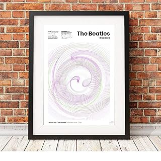 The Beatles – Blackbird – une affiche unique A3 avec ondes sonores imprimée par Elin Ohlsson - Les Beatles, Paul McCartney, John Lennon, RIngo Starr, George Harrison