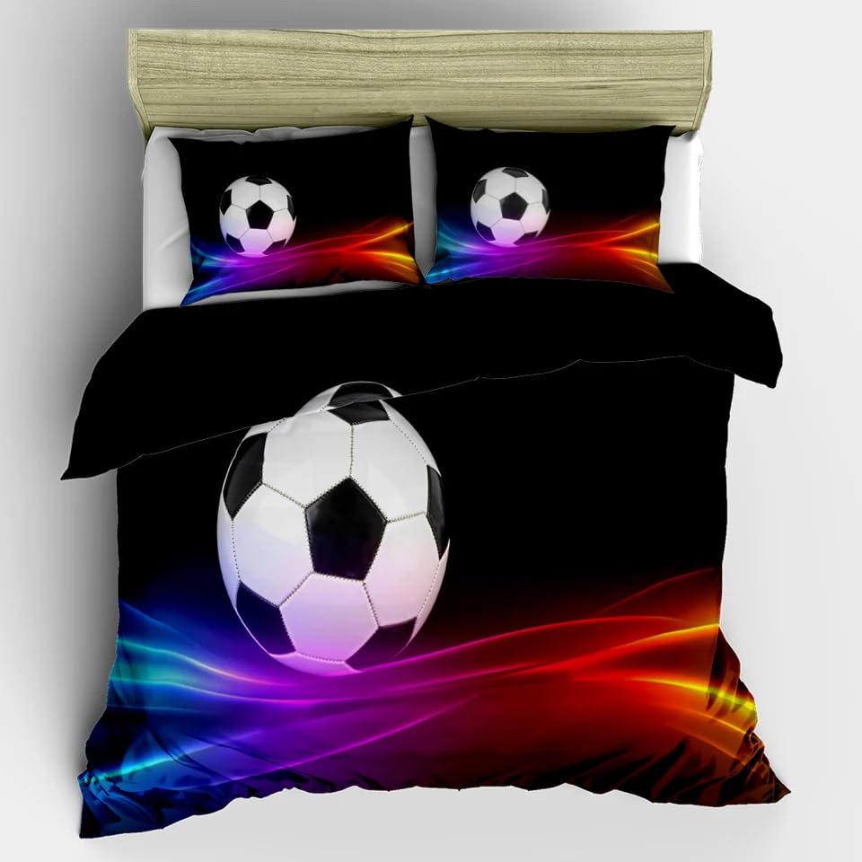 Housse de couette 240 x 260 adulte football douce en microfibre pour retrouver le plaisir du sommeil