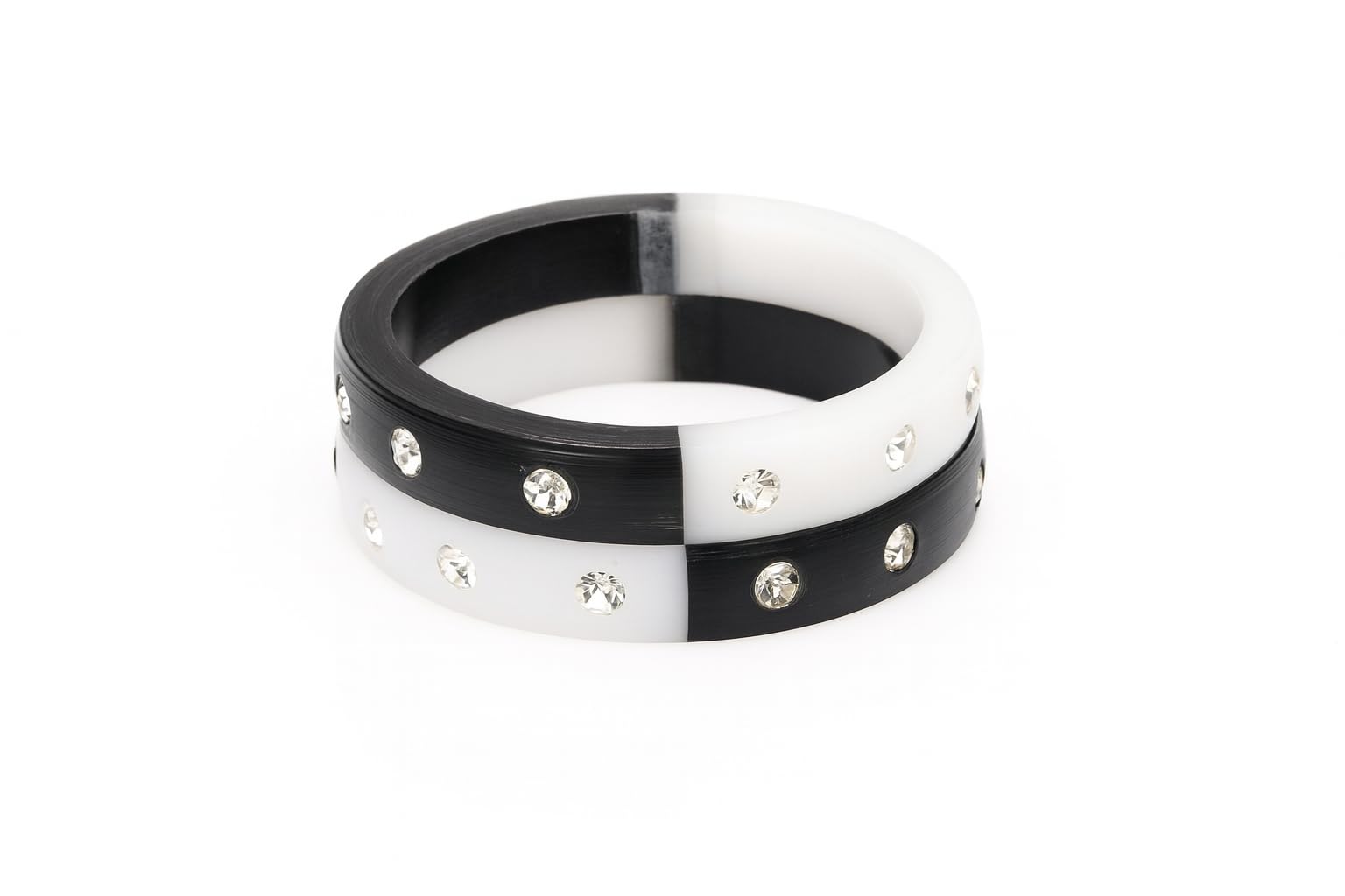SWAMINI CREATIONS Baby Kids Nazaria Stone Studded Black and White Duel tone Bangles Soft & Lightweight Newborn Kada/Bangle.(1 to 3 years)(NB-TZ2O-RFRF_BZ)-image-22