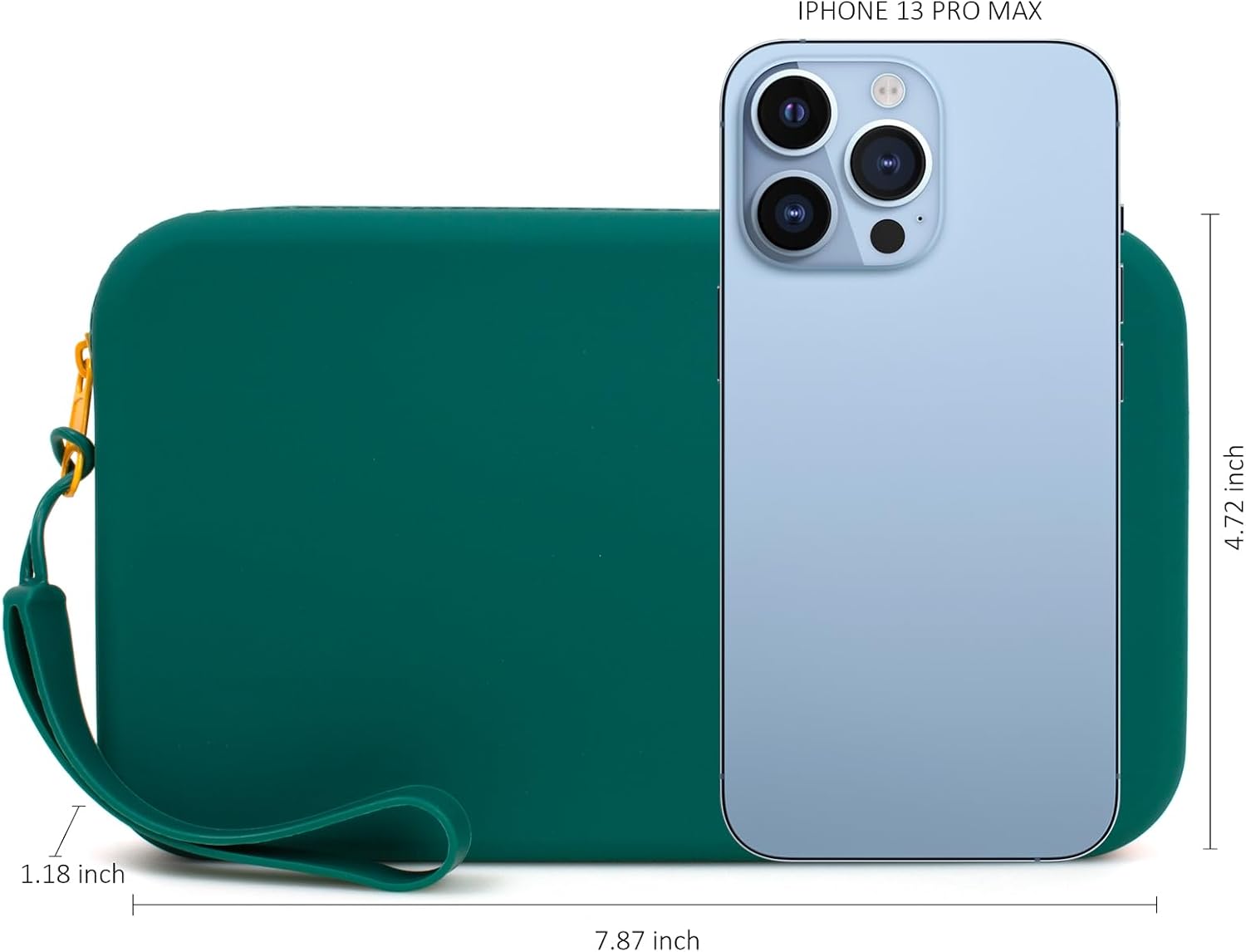 Silicone Large Makeup Bag, Travel Toiletry Bag For Women Big Makeup Bag Organizer Portable Cosmetic Bag Zipper Pouch Purse Waterproof Makeup Storage Bag (Medium Green) - Image 4