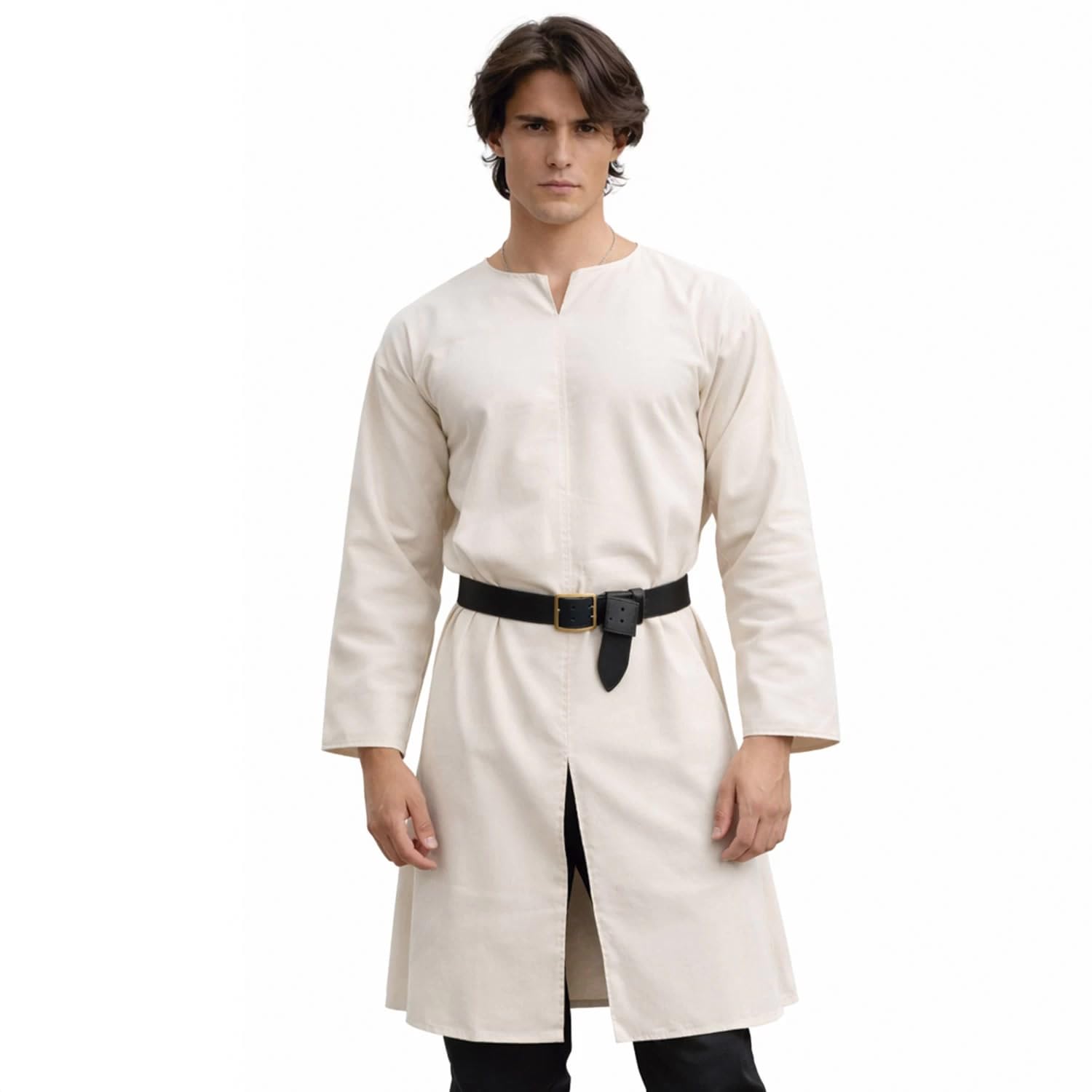 RAWBLADE Logan Tunic for Men, Medieval Renaissance Tunic Shirt, Cotton Linen Costume for LARP, Cosplay, Reenactment, Ren Faire, Viking Inspired Clothing, Made in Europe