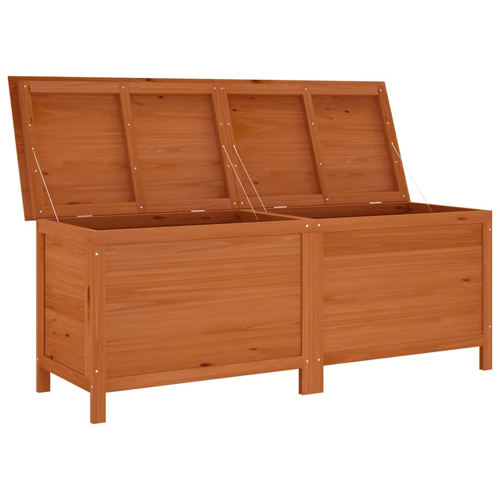 Jardinera marrón, 150 x 50 x 56,5 cm, madera maciza de pino con tapa, caja de almacenamiento, caja de jardín para terraza, balcón