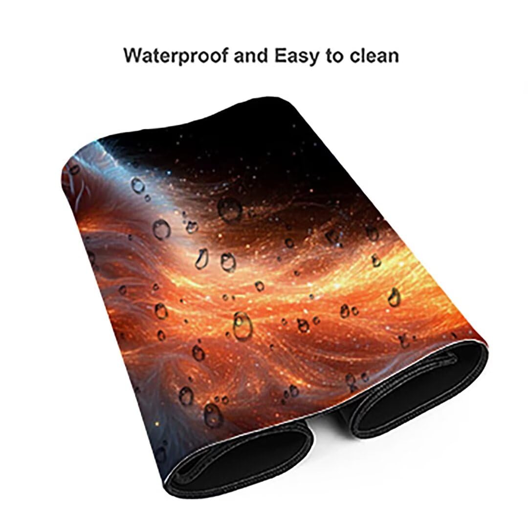Negro Alfombrilla Gaming Gato Alfombrilla Ratón XXL 160 x 80 cm, Extendido Lmpermeable Antideslizante Gaming Mouse Pad Mejora la Precisión y la Velocidad, para Jugadores, Escritorio Decor T-5136