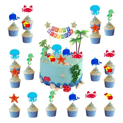 Décoration de gâteau Anniversaire Ocean DecPtyTa Cover