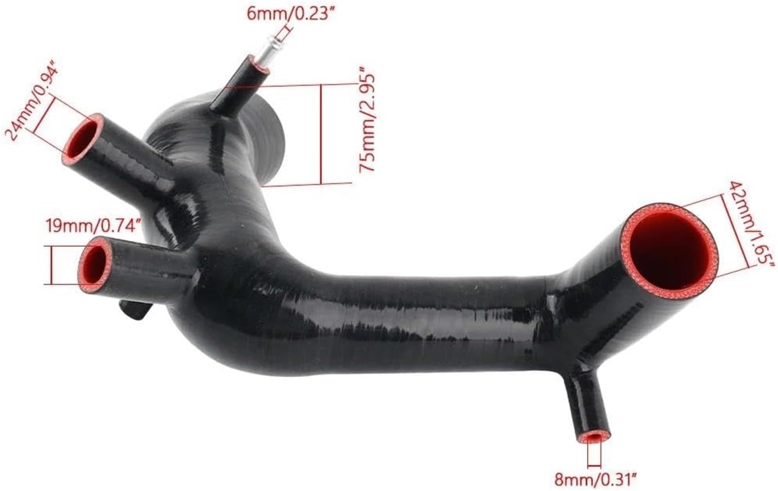 Manguera radiador motor Entrada de aire para admisión Kit para manguera para turbina para Silicona para tubería Negra Para TT