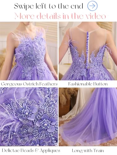Lace Appliques Tulle Flower Girl Dresses Beaded Pageant Dresses with Train Sleeveless Ball Gown Prom Dress2
