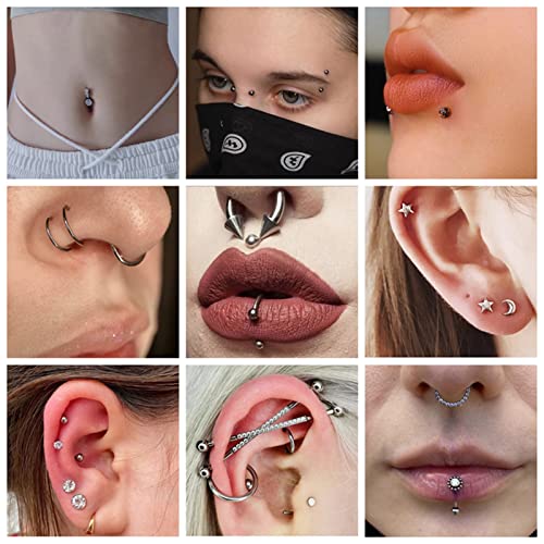 Ear Nose Piercing Catheter - Lyuxzad 50Pcs Mixed Piercing Catheter 12G 14G 16G 18G and 20G Hollow Stainless Steel for Piercing Ear Nose Navel Nipple Lip Tongue Belly Piercing Kit Piercing Tools - Thumbnail 6