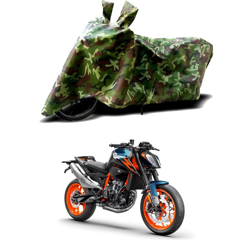 Image of 100% Water Resistant Full Bike Scooty Two Wheeler Body Cover Compatible for KTM 890 Duke R /UV-Rays /Heat Protection /Birds Dropping /Scratchproof /Dust Proof /Waterproof /All Varients[Green MJ]