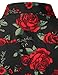 ZEROYAA Mens Fashion Urban Design Polyester Slim Fit Long Sleeve Rose Printed Button Up Dress Shirts ZLCL21-Black XX-Large