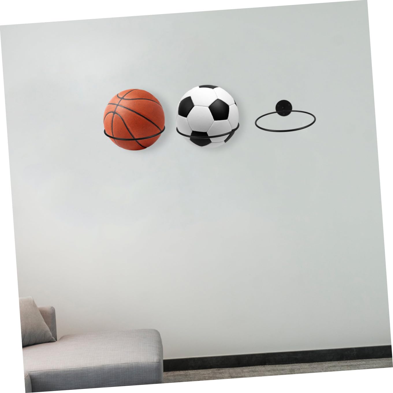 ifundom Soporte Negro de Hierro Balones 3 Piezas para Pared