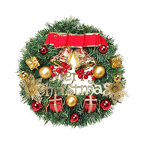 Couronne de Noël pour porte d'entrée extérieure avec cerfs et baies