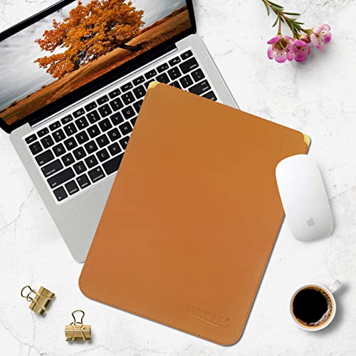 Laptop Sleeve Compatible With 13-14-16 Inch M1 M2 Macbook Pro/Macbook Air/Ipad Air/Ipad Pro, Faux Leather 14In Case, Brown #TOP2