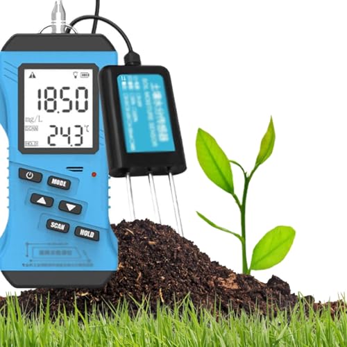 Medidor de suelo 7 en 1: nitrógeno, fósforo, potasio, NPK, pH, humedad, conductividad de nutrientes, CE, digital, de alta precisión y sensibilidad, para medir la fertilidad del suelo.