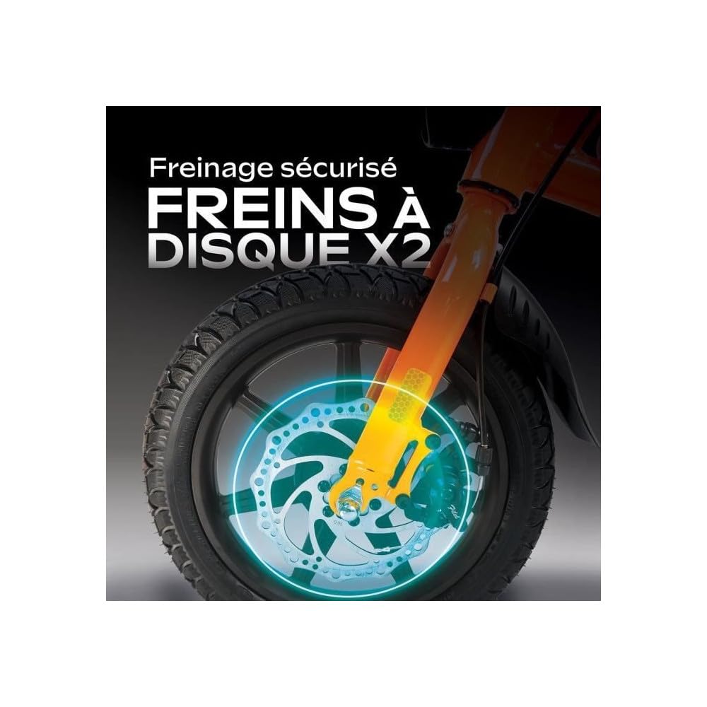 UrbanGlide Draisienne Électrique Adulte 140 Orange – Moteur 250W - Autonomie Jusqu'à 18 km - Roues 14" Gonflables - Batterie 42V/5.2Ah - Poids 15Kg
