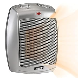 Lasko Ceramic Adjustable Thermostat Space Heaters, Non-Oscillating, 754200 Silver