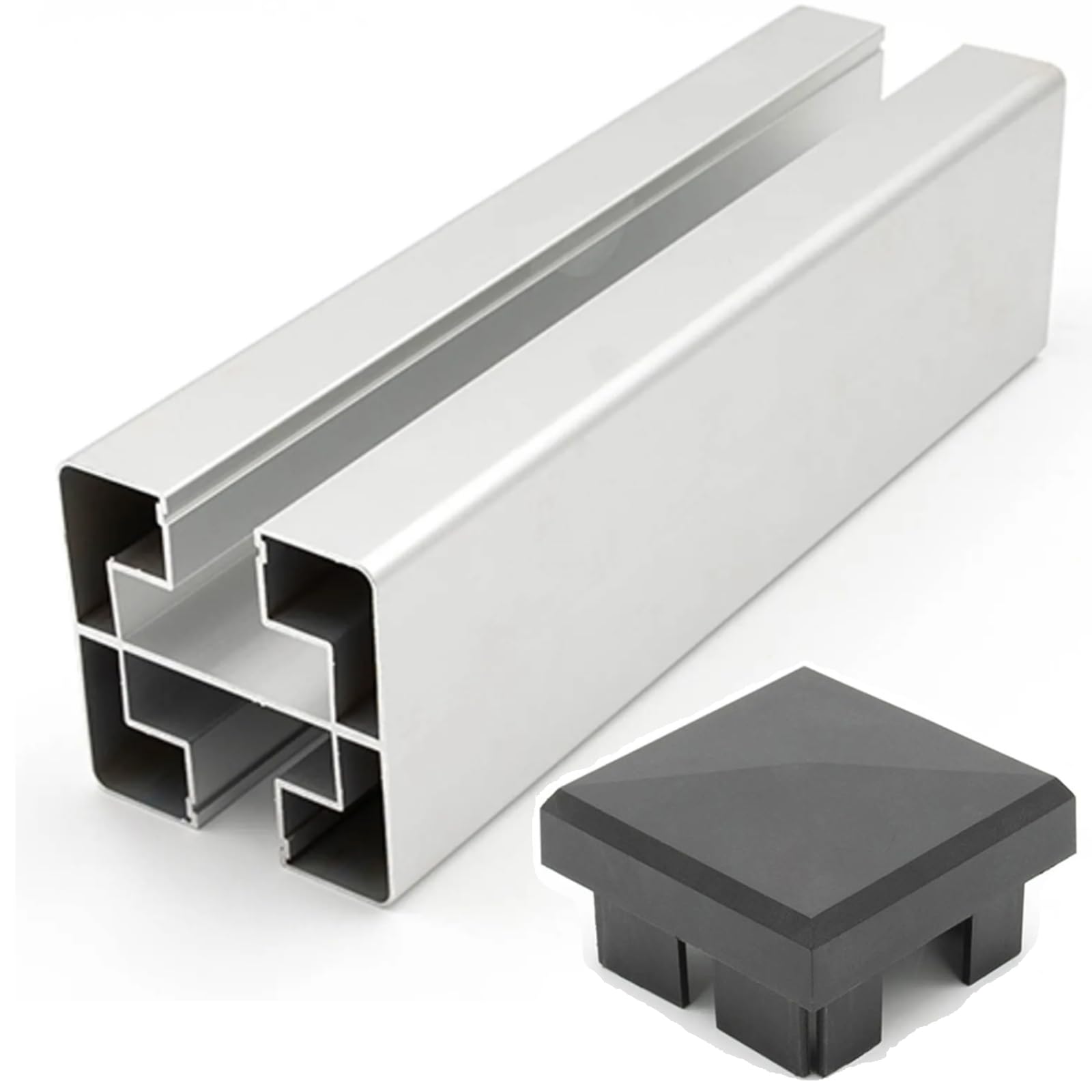 HORI WPC Sichtschutz-Zaun Design Komplettset Stecksystem Robuster Windschutz Modernes Lamellenzaun; Ideal für Garten & Terrasse - Anbauelement Halbhoch - zum Einbetonieren - Anthrazit