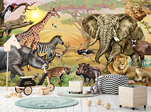 Papier peint savane africaine chambre enfant poster géant 366x254