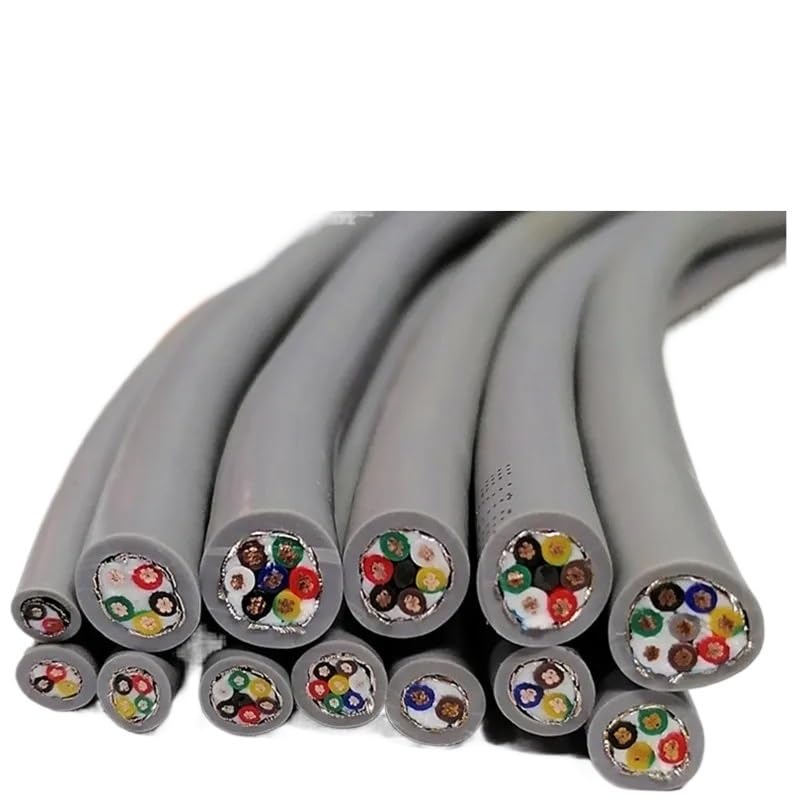 Communication Equipment 17AWG 2/3/4/5/6/7/8 core Towline Shielded Cable 5m PVC Flexible Wire Resistance to Bending Corrosion Resistant Copper Wire Optical Fiber Cable(7cores 17AWG 5M)