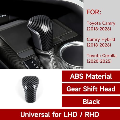 Image of Car Sticker Decal Gear Shift Knob Cover Carbon Color ABS Material Trim Sticker Fits for Toyota Camry 2018-2026 Avalon 2019-2022 Corolla 2020-2025 Interior Accessories