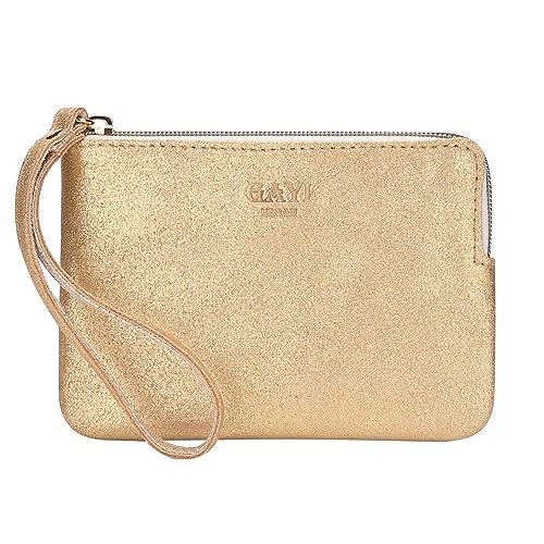 Image of Genuine Leather 4.5 x 6.5 Wristlet Purse for Women, Evening Wristlet Pouch Clutch Bag