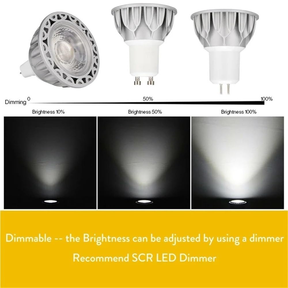 Bombillas para el hogar, Paquete de 10, focos LED COB, CA 110 V, GU10/E27/GU5.3, 5 W, Regulables, ángulo de Haz de 45 Grados, para decoración del hogar y la Oficina.