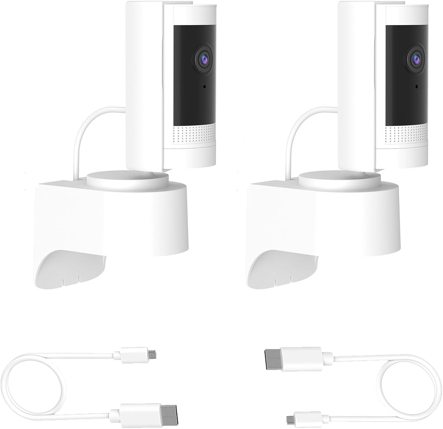 Baaletc Outlet Mount for Ring Indoor Cam (2nd Gen), Plug-in Wall Mount Stand for Ring Indoor Cam 360 Degree Swivel and Space Saving Design Camera Holder-2 Pack