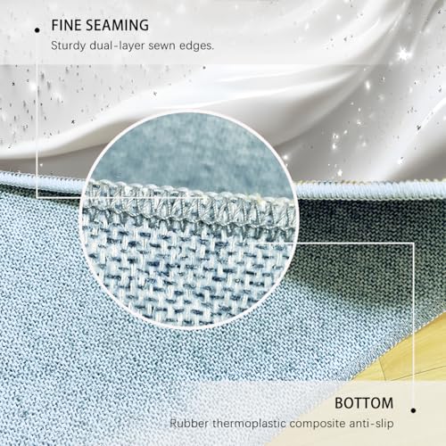 Tapis de chambre en soie à vagues blanches 120x150cm chic et antidérapant