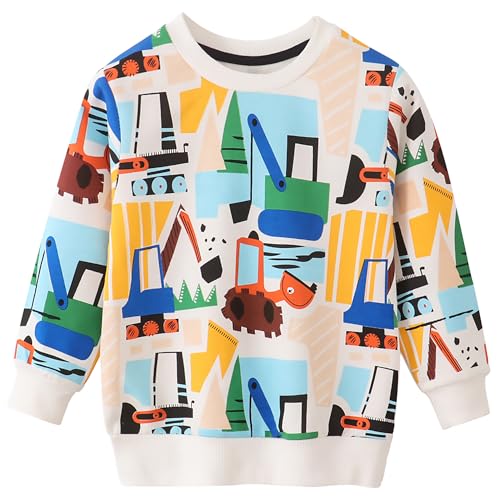 Image of AIWUHE Toddler Cotton Sweatshirt Boys Girls Pullover Long Sleeve Tops 2-6Y | Tops Blouse, Cotton T-Shirt, Fall Winter Clothes