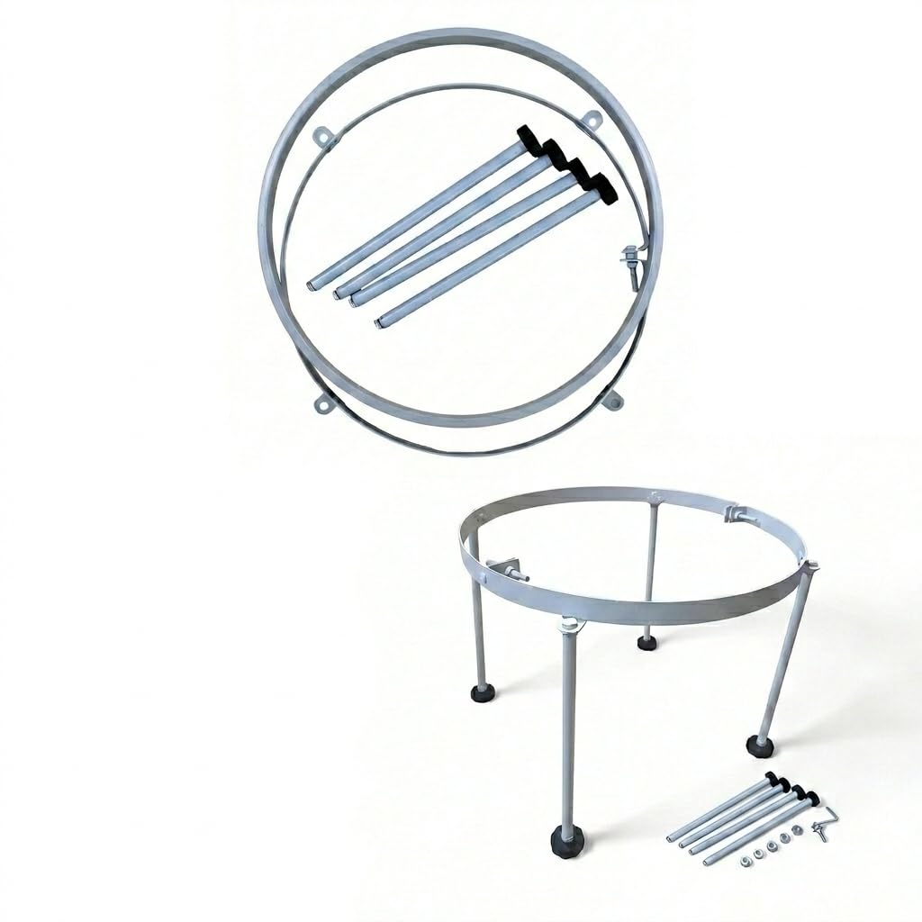 18 Inch Aari Work Stand with Wooden Embroidery Hoop Ring - Adjustable Metal Iron for Maggam & Hand Embroidery - Heavy Duty Embroidery Frame Stand for Aari Work Kit & Materials