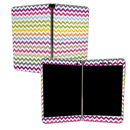 Image of MIGHTY SKINS MightySkins Carbon Fiber Skin for Microsoft Surface Duo - Rainbow Chevron | Protective, Durable Textured Carbon Fiber Finish | Easy to Apply | Made in The USA