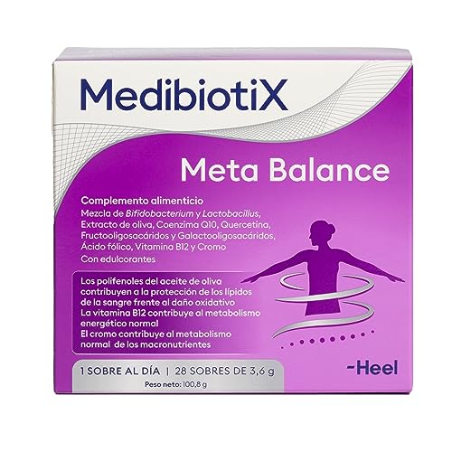 MedibiotiX - Meta Balance, Complemento Alimenticio con Probióticos, Extracto de Oliva, Q10, B12,...