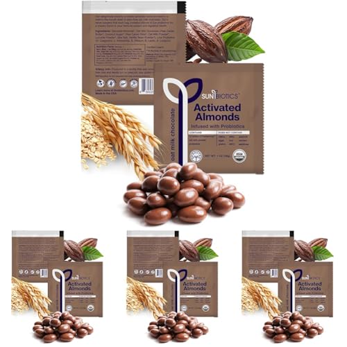 Image of Sunbiotics Activated Organic Sprouted Almonds - Oat Milk Chocolate, Pack of 4