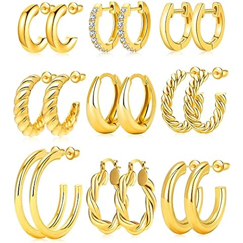 ADOYI 18K Gold Hoop Earrings Set Cover