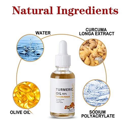 Turmeric Dark Spot Corrector 2 Pack Serum Face Serum Bright Skin Dark Spot Corrector Face Whitening Serum Turmeric Repair Face Body Serum for Dark Spots Skin Lightening Moisturizing (2PCS) - Image 3