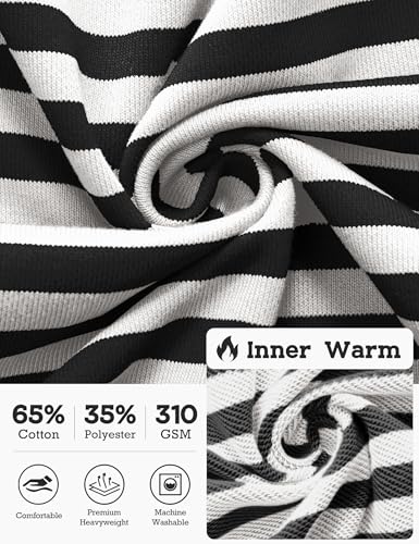 FAIABLE Striped Zip Up Hoodie Women Oversized Sweatshirt Hoodies Zipper Sweaters Pullover Cotton Vintage Preppy Shirt Outfits