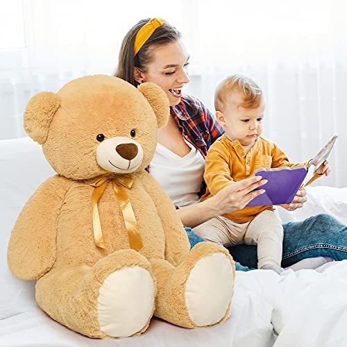 Tezituor Big Teddy Bear,52'' Giant Stuffed Animal Plush,Light Brown Soft Gifts For Valentine thumb #4