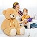 Tezituor 52in Giant Teddy Bear Stuffed Animal, Light Brown Big Teddy Bears Plush Gifts for Girlfriend, Kids, Life Size Large Cute Soft Bear Plush Toys Gift for Valentine’s Day, Christmas, Birthday